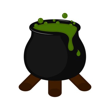 İzole halloween cadı kazanı simgesi