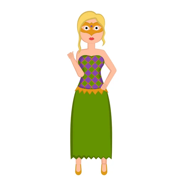 Girl with a mardi gras costume — Stock Vector