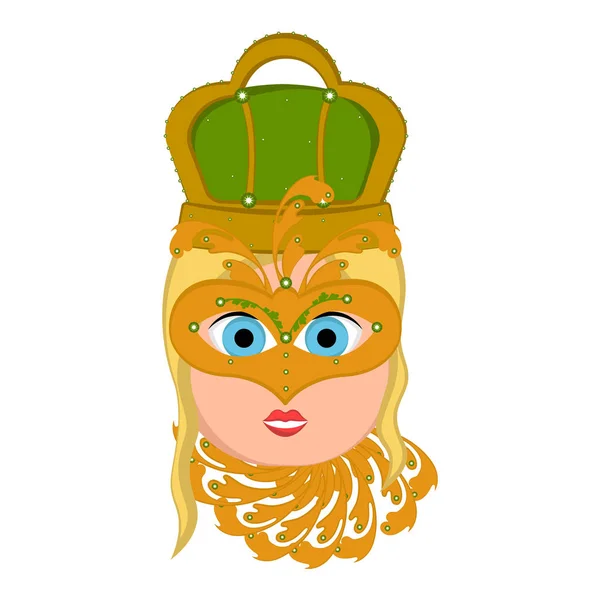 Dziewczyna avatar z mardi gras ozdoby — Wektor stockowy