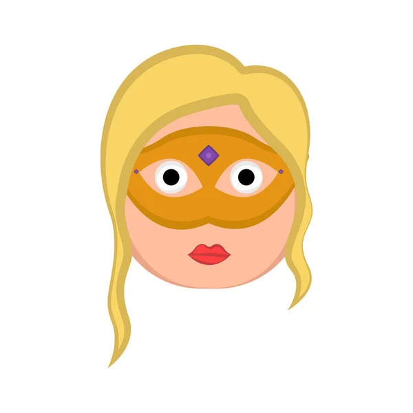 Chica avatar con adornos de mardi gras — Vector de stock