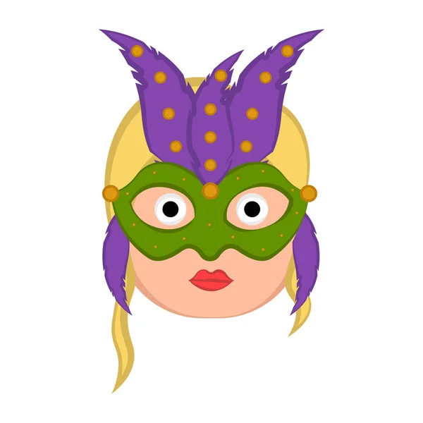 Meisje avatar met mardi gras versieringen — Stockvector