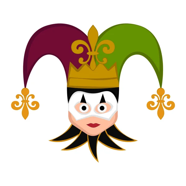 Člověk izolovaný avatar s mardi gras ornamenty — Stockový vektor