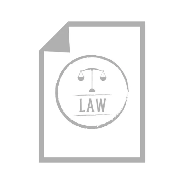 Documento di legge isolato con un'icona di equilibrio — Vettoriale Stock