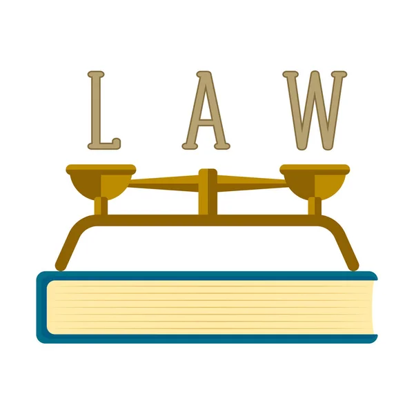 Libros de leyes con un icono de martillo — Vector de stock