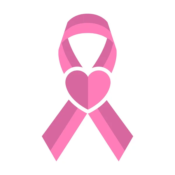 Fita rosa. Símbolo de consciência do cancro da mama — Vetor de Stock