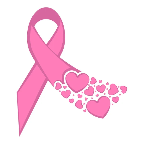 Cinta rosa. Símbolo de conciencia del cáncer de mama — Archivo Imágenes Vectoriales