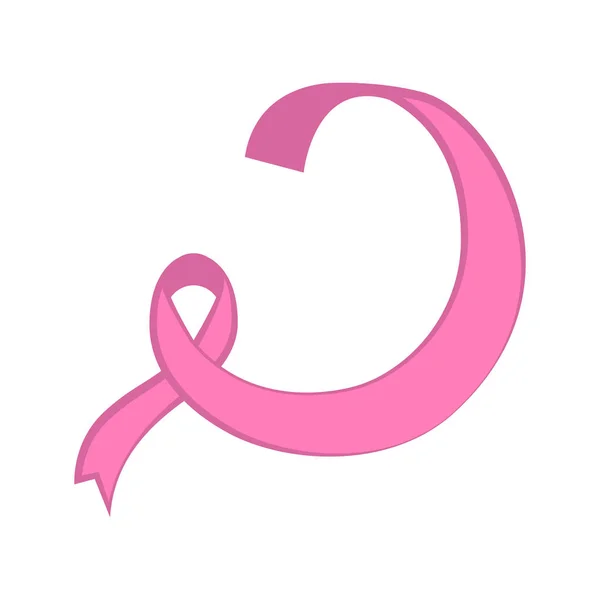 Cinta rosa. Símbolo de conciencia del cáncer de mama — Vector de stock