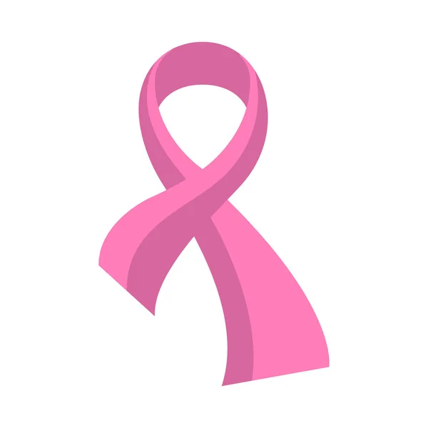 Ruban rose. Symbole de sensibilisation au cancer du sein — Image vectorielle