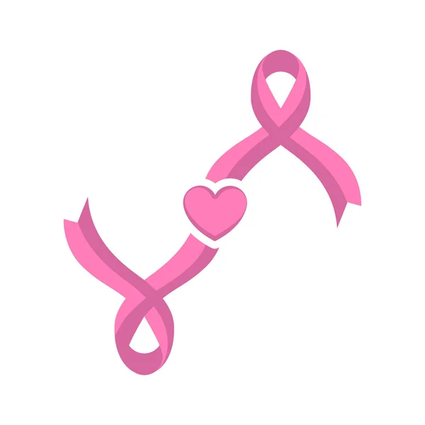 Cinta rosa. Símbolo de conciencia del cáncer de mama — Archivo Imágenes Vectoriales