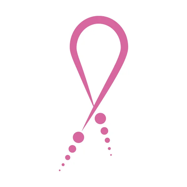 粉红丝带。乳房癌认识符号 — 图库矢量图片