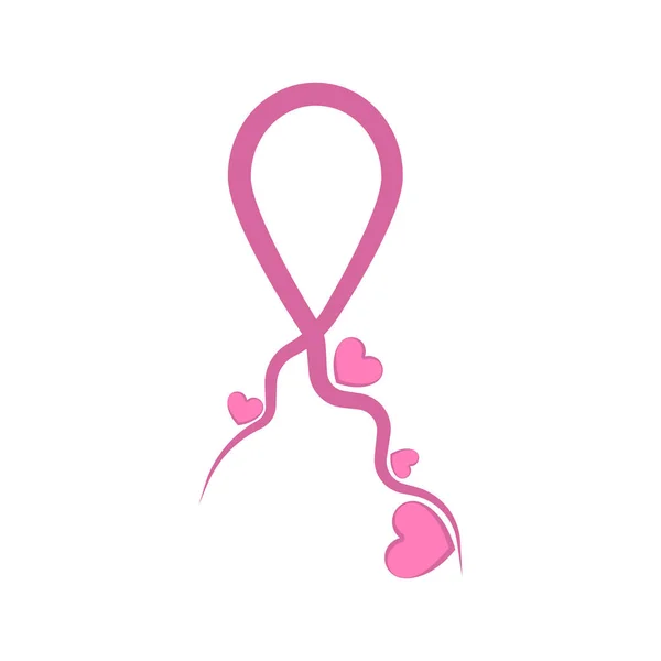 Pink ribbon. Breast cancer awareness symbol — Stock Vector