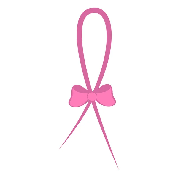 ピンクのリボン。乳房がん啓発シンボル — ストックベクタ