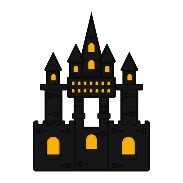 Изолированная икона особняка с привидениями на Хэллоуин — стоковый вектор