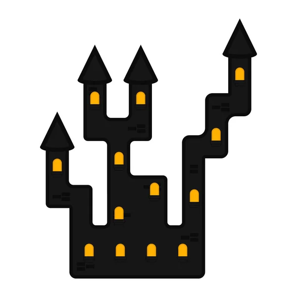 Icono de mansión embrujada de Halloween aislado — Vector de stock