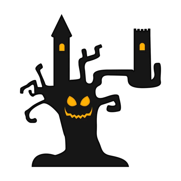 Isoliert halloween spukt Baum — Stockvektor