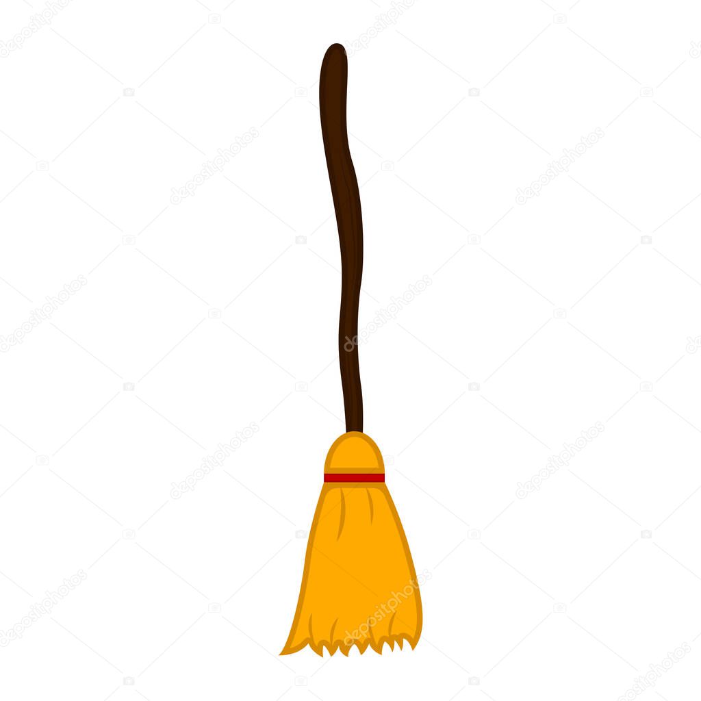 Isolated halloween witch broom icon