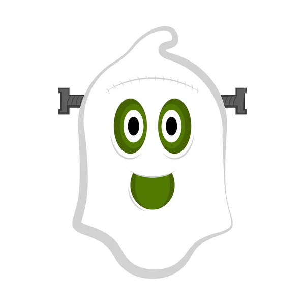Isolato carino Halloween zombie fantasma — Vettoriale Stock