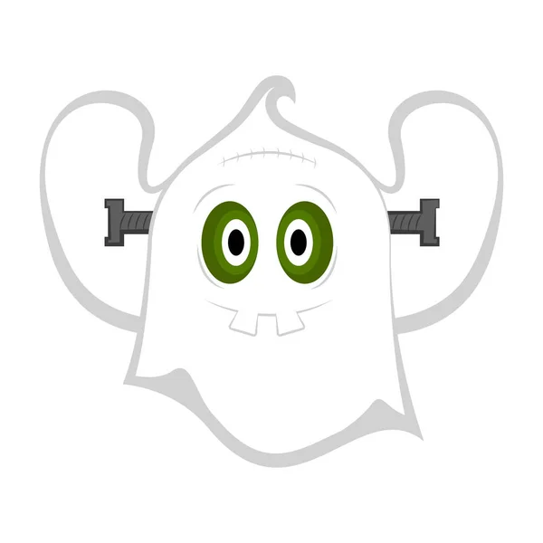 Isolato carino Halloween zombie fantasma — Vettoriale Stock