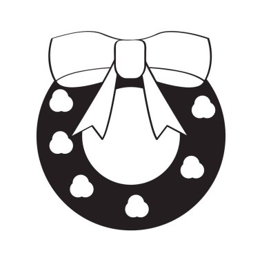 İzole holly çelenk simgesi. Noel süs