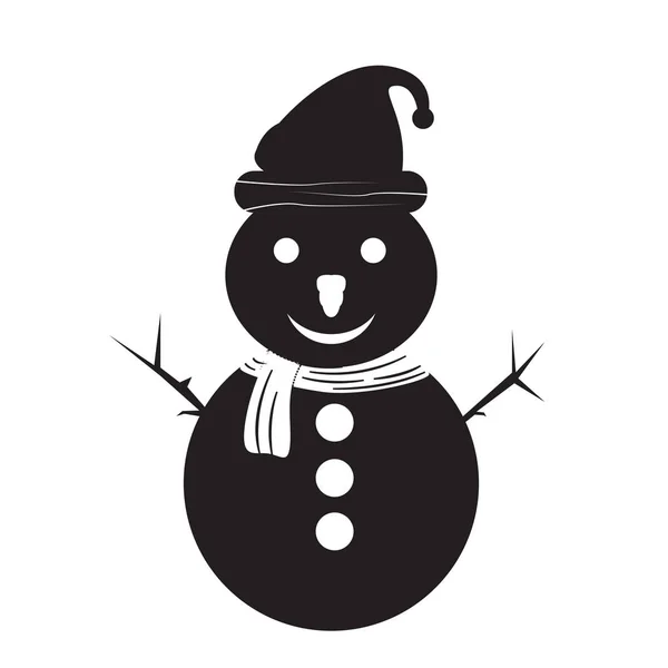 Icono aislado muñeco de nieve de Navidad — Vector de stock