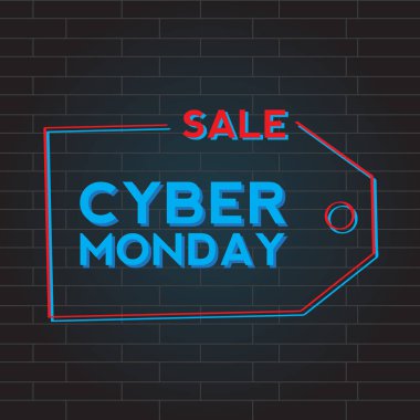 Neon cyber Pazartesi promosyon