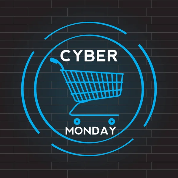 Neon cyber poniedziałek promocja — Wektor stockowy