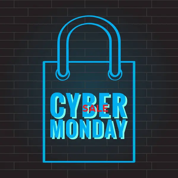 Neon cyber måndag marknadsföring — Stock vektor