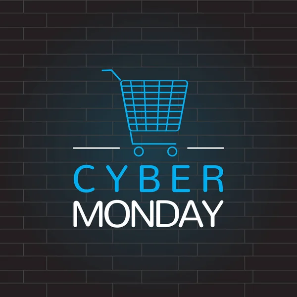 Neon cyber måndag marknadsföring — Stock vektor