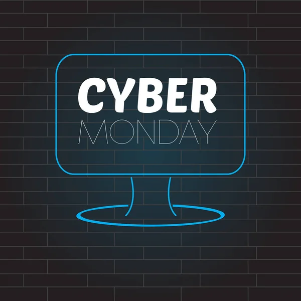 Neon cyber poniedziałek promocja — Wektor stockowy