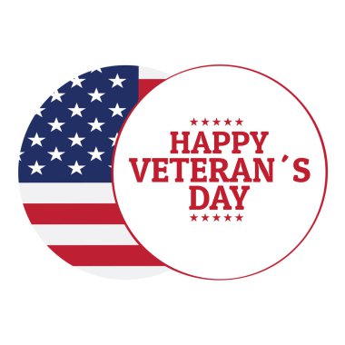 Amerika Birleşik Devletleri bayrağı ile kıdemli gün etiket