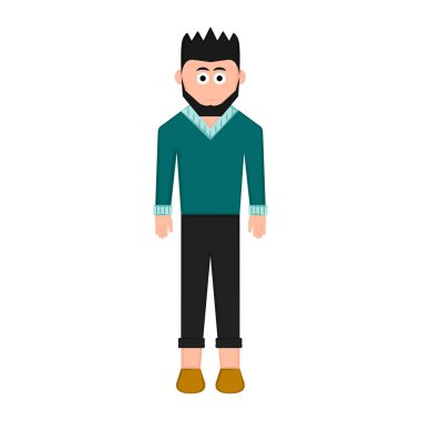 İzole hipster çizgi film karakteri