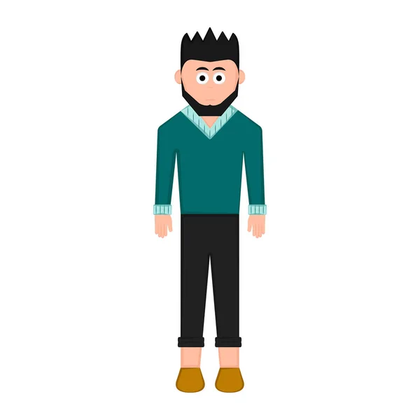 Isolated hipster cartoon character — Stock Vector