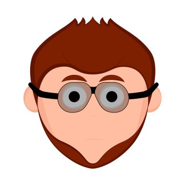 Gözlük ile izole hipster avatar