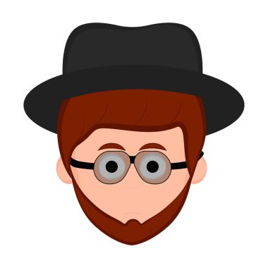 Gözlük ile izole hipster avatar