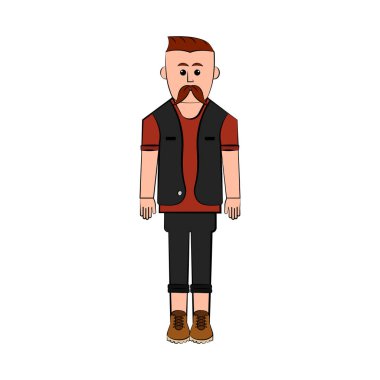 İzole hipster çizgi film karakteri