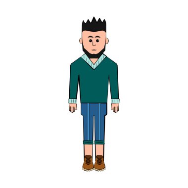 İzole hipster çizgi film karakteri