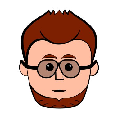 Gözlük ile izole hipster avatar