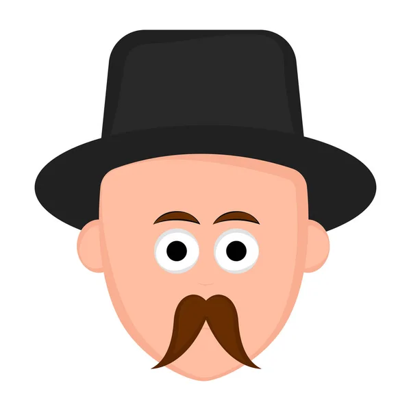 Bir şapka ile izole hipster avatar — Stok Vektör