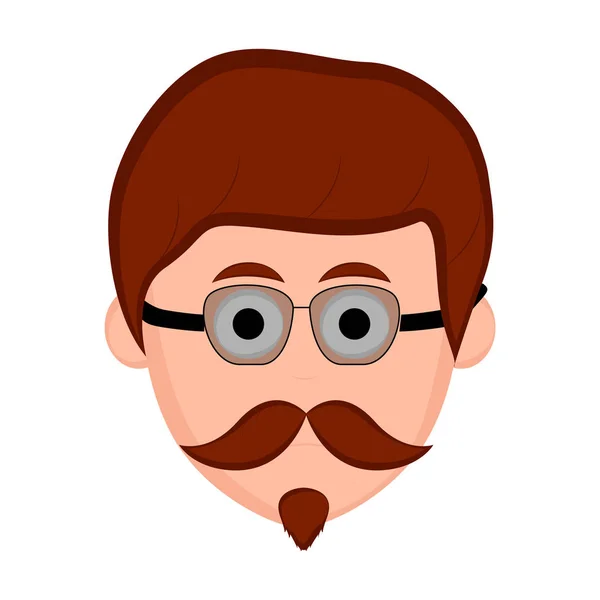 Geïsoleerde hipster avatar met bril — Stockvector