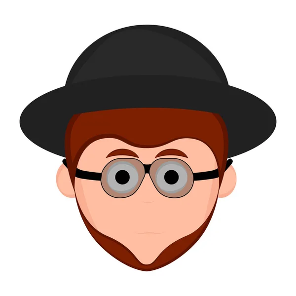 Avatar hipster aislado con gafas — Vector de stock