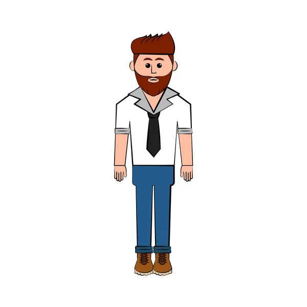 Isolated hipster cartoon character — Stock Vector