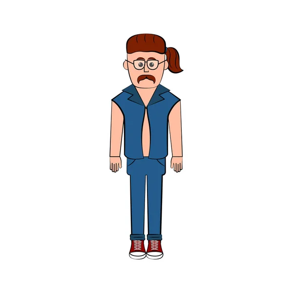 Personagem de desenho animado hipster isolado — Vetor de Stock