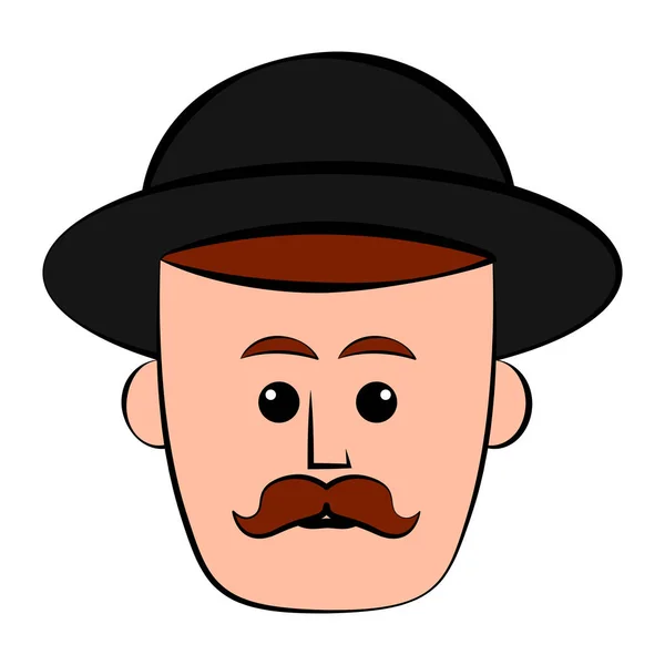 Avatar hipster aislado con sombrero — Vector de stock