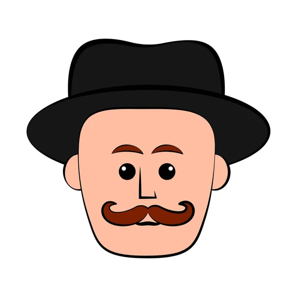 Bir şapka ile izole hipster avatar — Stok Vektör