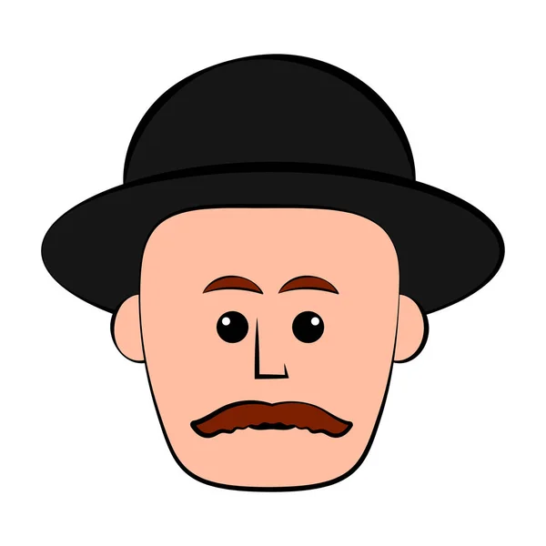 Elszigetelt csípő avatar egy kalap — Stock Vector