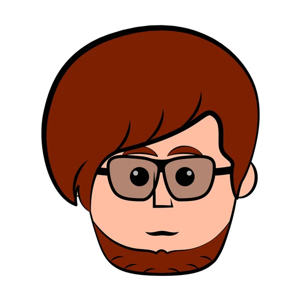 Gözlük ile izole hipster avatar — Stok Vektör