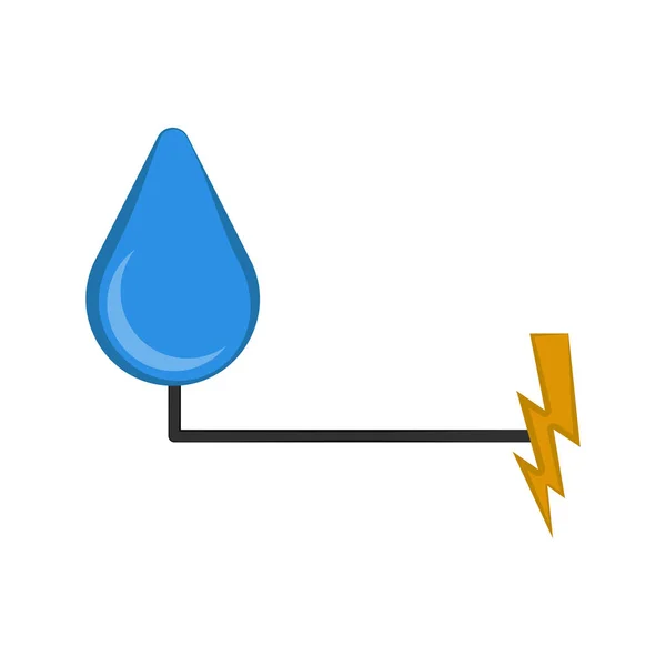 Goccia d'acqua collegata a un simbolo energetico — Vettoriale Stock