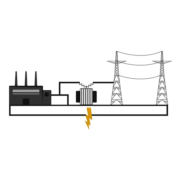 Isoliertes Kohlekraftwerk — Stockvektor