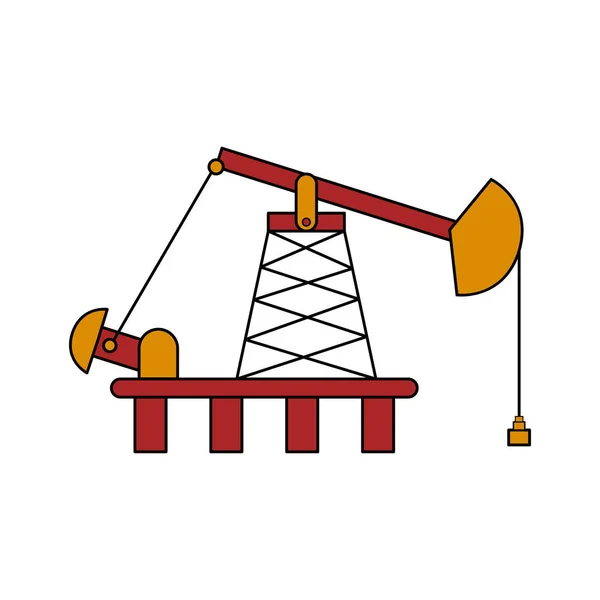Isolated colored oil platform — Stock Vector