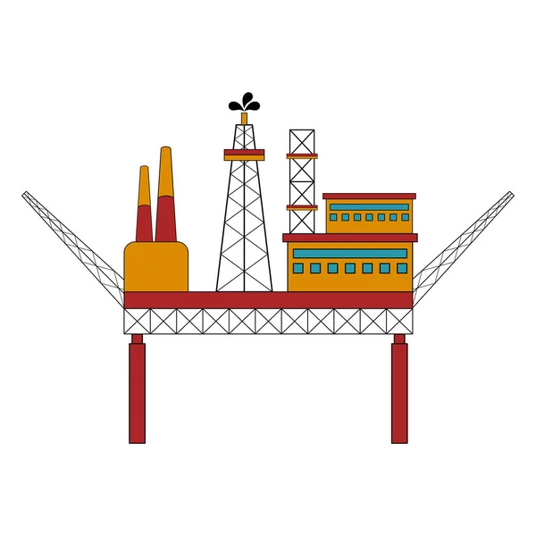 Isolated Colored Oil Platform Vector Illustration Design — Stock Vector
